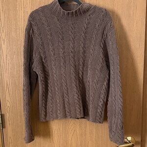 Lands' End Chocolate Heavy Knit Sweater